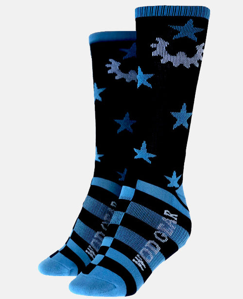 SOCK WOD GEAR STARS & GEARS BLACK/BLUE