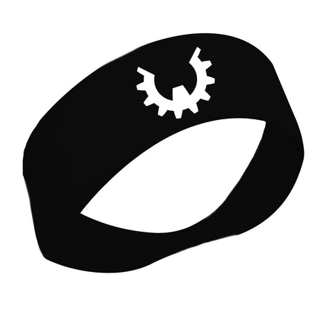 Black Workout Headband - Large Logo