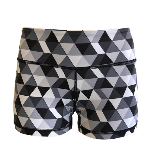 Booty Short - KUMI Black/Grey Triangles