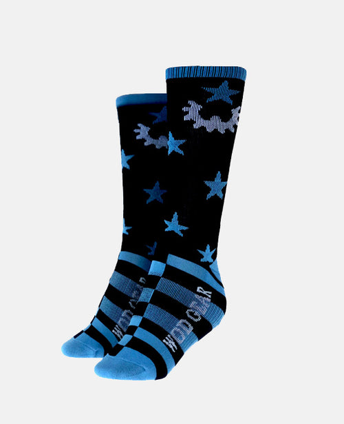 SOCK WOD GEAR STARS & GEARS BLACK/BLUE