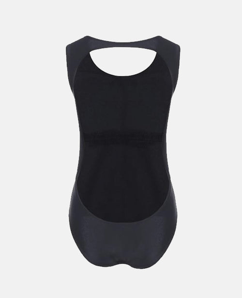 Wod Gear Round Neck Solid Black One-Piece