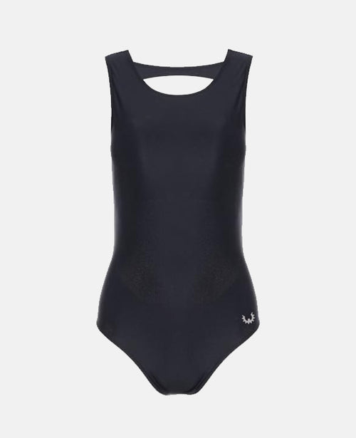 Wod Gear Round Neck Solid Black One-Piece