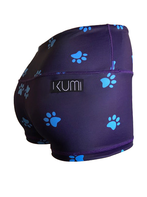 Kumi Blue Paw Prints Booty Short